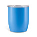 Indiana Coffee Cup - A blue coffee cup with a transparent lid and a smooth matte finish, featuring a logo.