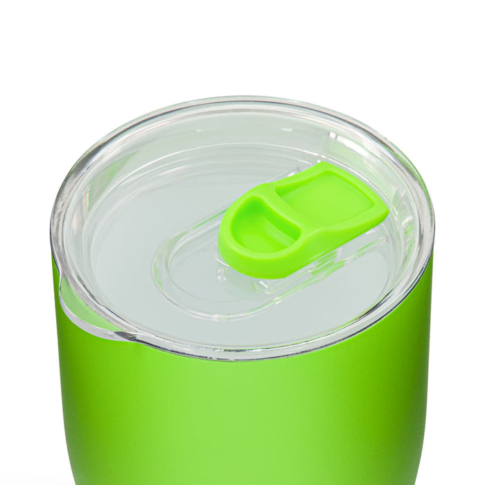 The Refuel Pack - A green drink bottle with a clear lid and a green flip-top opening. It features a smooth surface and a sleek design.