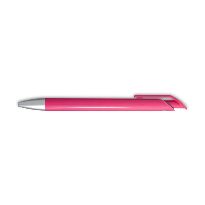 Octave Gel Ink Pen - A pink gel ink pen with a silver tip and clip, featuring a sleek and modern design.