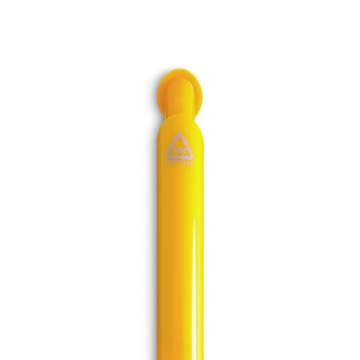 Octave Gel Ink Pen - A yellow gel ink pen with a glossy finish and a logo on the side.