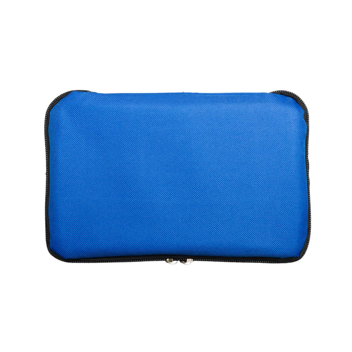 The Knock Off for Christmas Pack - A blue cooler bag with a zippered closure, designed for transporting and keeping items cool.