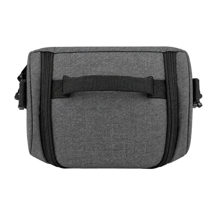 Kanto Cooler Bag - A grey cooler bag with a sturdy handle and zippers, featuring branding on the front.