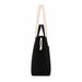 Darby Tote Bag - A black tote bag with cream straps and a drawstring closure. The bag has a simple design and features a logo.