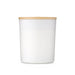 The Brew Ritual - A large white glass candle with a bamboo lid, designed for home and living decor.