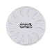 Bloom Fragrance Pot - A round white fragrance pot with a floral design and a logo in the centre.