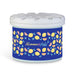 Bloom Fragrance Pot - A round scent pot in blue featuring a colourful lemon and petal design, topped with a white lid and floral accents.