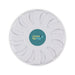 Bloom Fragrance Pot - A white fragrance pot with a circular design and a teal central logo. Ideal for home use.