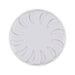 Bloom Fragrance Pot - A white Bloom Fragrance Pot with a circular design and cut-out shapes for fragrance dispersion. It has a simple, modern style.