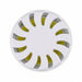 Bloom Fragrance Pot - A round white fragrance pot with a decorative lid, featuring a yellow fragrance inside.