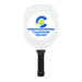 Matchpoint Pickleball Set - A white pickleball paddle with a black handle and a logo featuring a green ball and blue text.