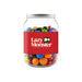 M&M's in Clear Can 180g - A clear jar filled with colourful M&M's, featuring various vibrant shades and a playful branding label.