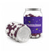 Corporate Colour Jelly Beans in Clear Can 210g - Clear jar filled with purple and white jelly beans, featuring a branding label on the side.