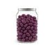 Corporate Colour Jelly Beans in Clear Can 210g - A clear canister filled with purple jelly beans, featuring a metallic lid and a smooth finish.