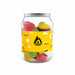 Jelly Party Mix in Clear Can 150g - A clear jar containing colourful jelly sweets in various shapes, with a logo on the label.