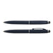 Starion Pen - A set of Starion metal pens featuring a sleek dark blue design, including a ballpoint variant and a stylus tip option.
