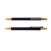 Serenity Aluminium Pen - A black metal pen with wooden accents, featuring a silver clip and a sleek design. Includes a branded logo.