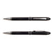 The Sweet Setup - A metal pen set featuring sleek black finishes with silver detailing and a logo.