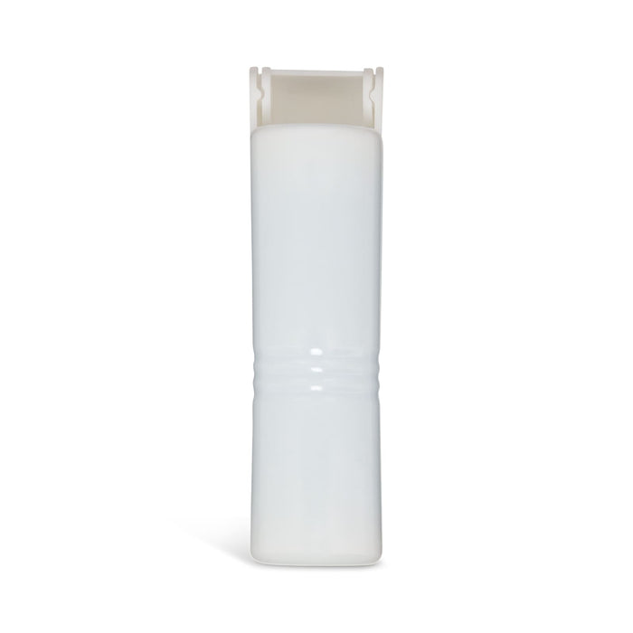Mini Lint Roller - A white mini lint roller with a transparent casing and a compact design, featuring a top cover for protection.