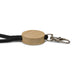 Luxeloop Keytag - A round wooden keytag with a black rope and a metal clip, featuring a natural bamboo finish.
