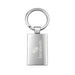 Frame Keytag - A silver frame keytag with a round keyring and a smooth rectangular surface. Features a logo on the front.