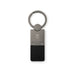 Mario Keytag - A black leather keytag with a metal key ring and a logo embossed on the metal section.