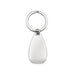 Moby Keytag - A silver keytag with a teardrop shape, featuring a circular metal ring for attachment.