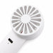 Nomad Rechargeable Fan - A white rechargeable fan with a circular, slotted design and a USB-C port. It features a compact and portable build.