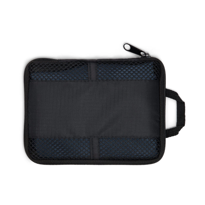 Vision Sports Towel - A black zippered bag with mesh detailing, featuring a handle on one side.