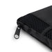 Vision Sports Towel - A black sports towel with a textured mesh section and a zip fastener, featuring a branding logo.
