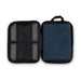 Vision Sports Towel - A navy blue sports towel enclosed in a black zippered case with mesh pockets on one side.