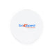 Nico Type C Earbuds - A round white container with a logo in blue and red, designed for holding small items or products.