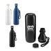 Sabrina Bottle - A drink bottle set featuring a white, navy blue, and black bottle with a logo and removable cap.