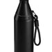 Sabrina Bottle - A drink bottle in sleek black with a curved design and a carrying strap. It features a logo.