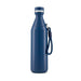 Sabrina Bottle - A drink bottle in navy blue, featuring a sleek design and a carrying strap, with a logo on the surface.