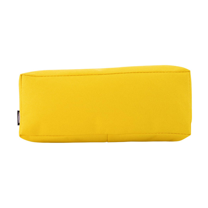 Tech Pack Connect - A yellow utility case with a rectangular shape, featuring a logo on one side.