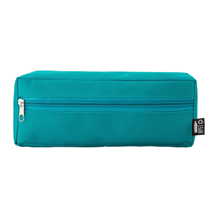 Tech Pack Executive - A teal utility case with a zip closure and a tag, featuring a rectangular design.