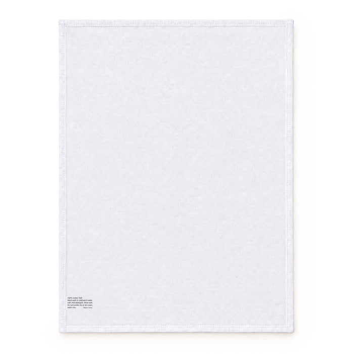 Haven Large Cotton Tea Towel - A large white cotton tea towel with a logo on one corner. The fabric appears soft and absorbent.