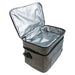 The Good Things - A grey cooler bag with a silver interior, featuring a zip closure and carrying handle. It has a logo on the side.