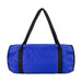 The Game Day Pack - A blue duffle bag with black straps, featuring a simple design and a branding logo.