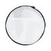 The Escape Pack - A round, mesh bag with a black zipper and trim, featuring a transparent white exterior.