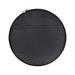 The Hustle Pack - A round, black duffle bag with a zip closure and a flat exterior pocket. It features a logo.