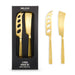 The Festive Edit Gift Set - A cheese set featuring two stainless steel knives with a gold finish, presented in a black box.