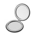 The Polished Traveller - A compact mirror with a shiny silver finish, featuring two reflective surfaces in a hinged design.