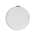 The Polished Traveller - A round white compact with a hinge, featuring a smooth surface and a reflective finish.