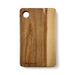 The Coastal Edit - An acacia serving board in warm brown tones, featuring a circular cut-out and a logo on the side.