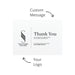 Bubbles & Beachdays - A thank you card displaying a logo, featuring a predominantly white background with black text and design elements.