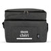 The Sunset Pour - A grey insulated cooler bag with a zippered top and a front pocket, featuring a logo.