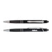 Tech Pack Essential - Two black pens with silver accents, featuring a textured grip and one with a printed logo.