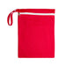 The Walkies Pack - A red zippered bag with a white zipper and a handle for carrying. It has a smooth fabric texture.