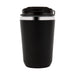 Daily Grind Pack - A black drink bottle with a silver band around the lid and a secure closing mechanism.